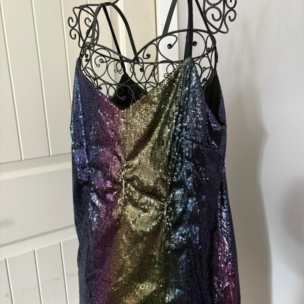 Wild Fable Rainbow Sequin Mini Dress, size M